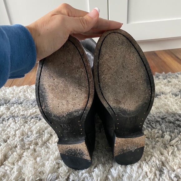 Frye Melissa Button Zip Black Boots, Size 6, EUC - Picture 4 of 5